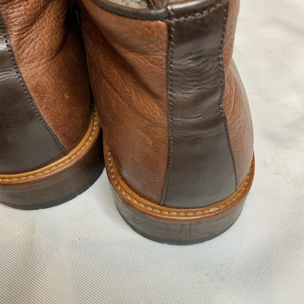 Johnston & Murphy Shearling Lined Boots‎ Size 13 Cap Toe Brown